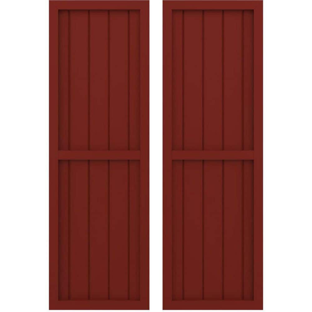 17-1/2-in W x 52-in H Americraft 5 Board Exterior Real Wood Two Equal Panel Framed Board and Batten Shutters Pepper Red price history on PriceWatchPro