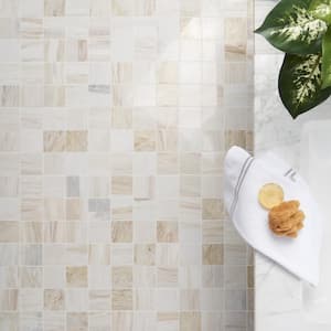 Sabbia Sand 12 in. x 12 in. Polished Marble Mosaic Tile (1 sq. ft./Each)