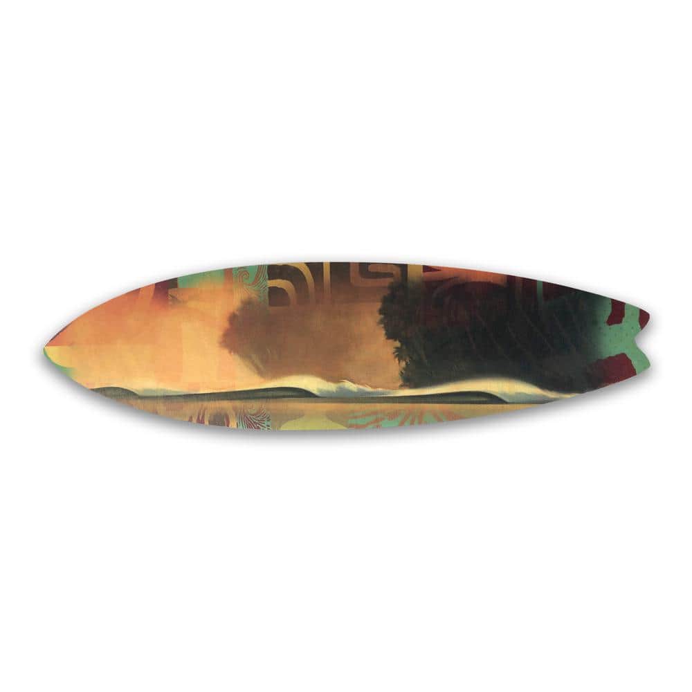 Tropically Extravagant Wooden Surfboard Decorative Sign by Colossal Images 