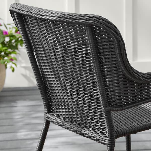 StyleWell Eastlake Black Wicker Outdoor Stack Lounge Chair StyleWell Eastlake Black Wicker Outdoor Stack Lounge Chair