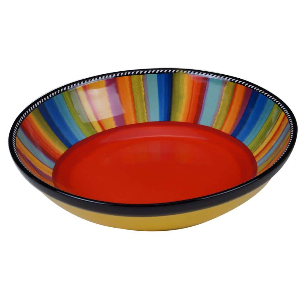 Sierra Multicolor Ceramic Round Serving/Pasta Bowl