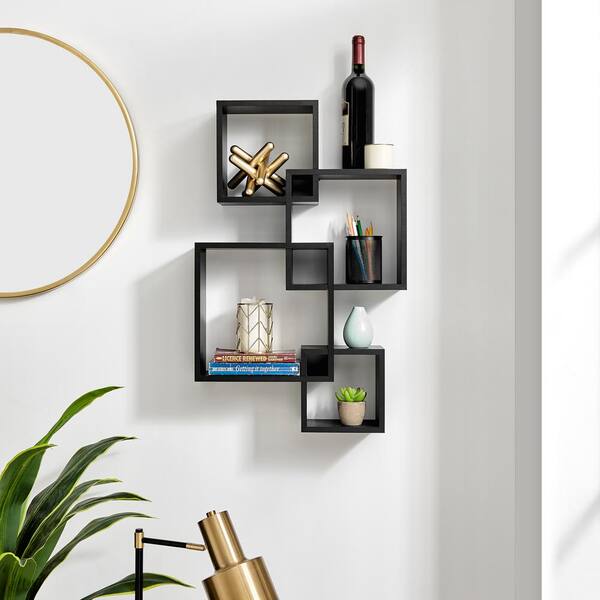 4 Cube Intersecting Shelves, Easy-to-Assemble Floating Wall Mount Shelves factory