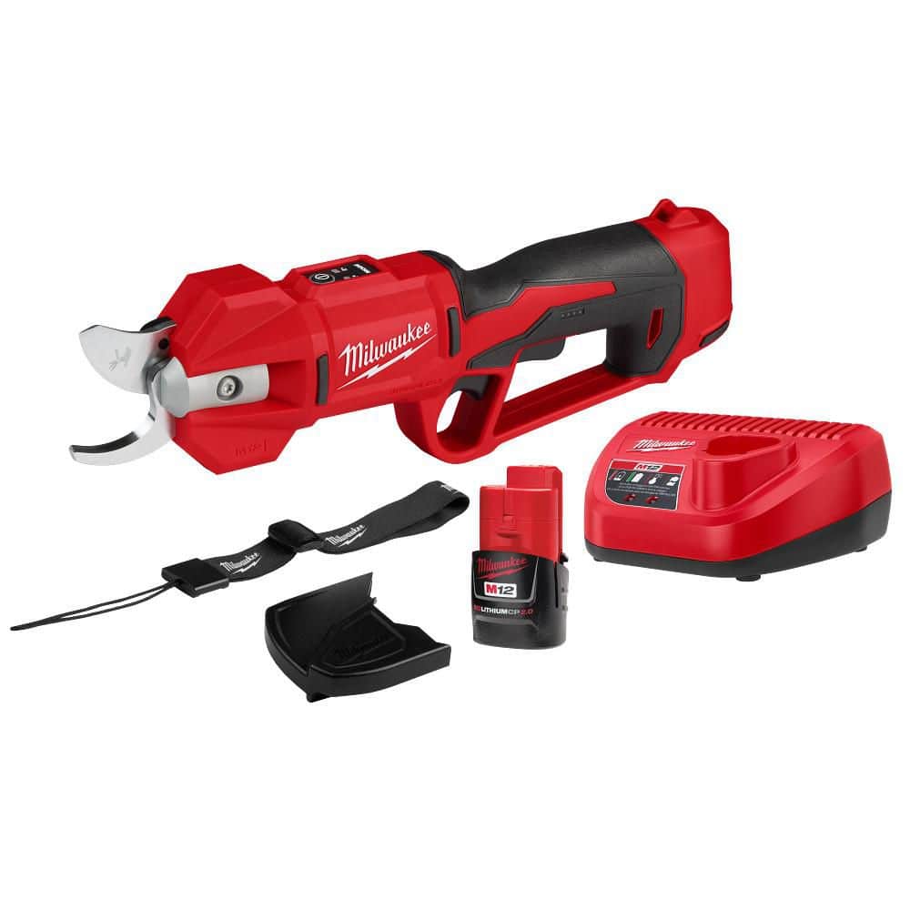 Milwaukee M12 12V Cordless Brushless Pruner Shears Kit W/ 2.0 Ah Battery & Charger