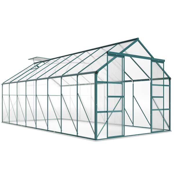 16 ft. W x 8 ft. D Aluminum Greenhouse Polycarbonate Walk-in