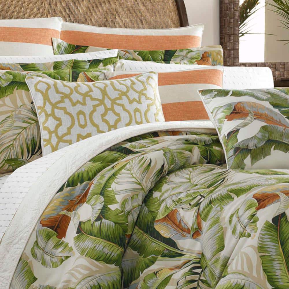 Island Elegance Embroidered Orange Stripe 18" Square Throw Pillow