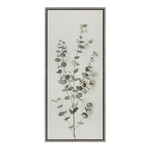 Kate and Laurel Eucalyptus Botanical I by The Creative Bunch Studio Framed Nature Canvas Wall Art Print 40.00 in. x 18.00 in.