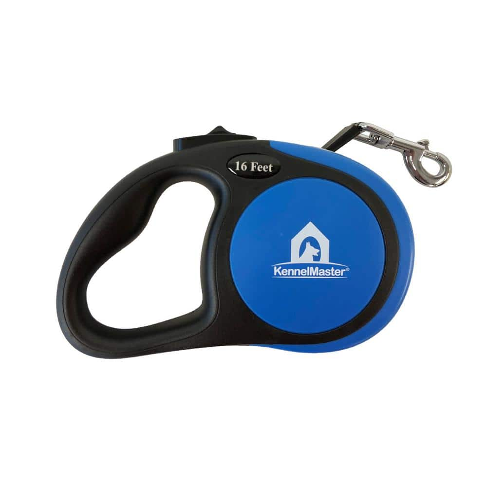 KennelMaster Medium 16 ft. Blue Retractable Dog Leash