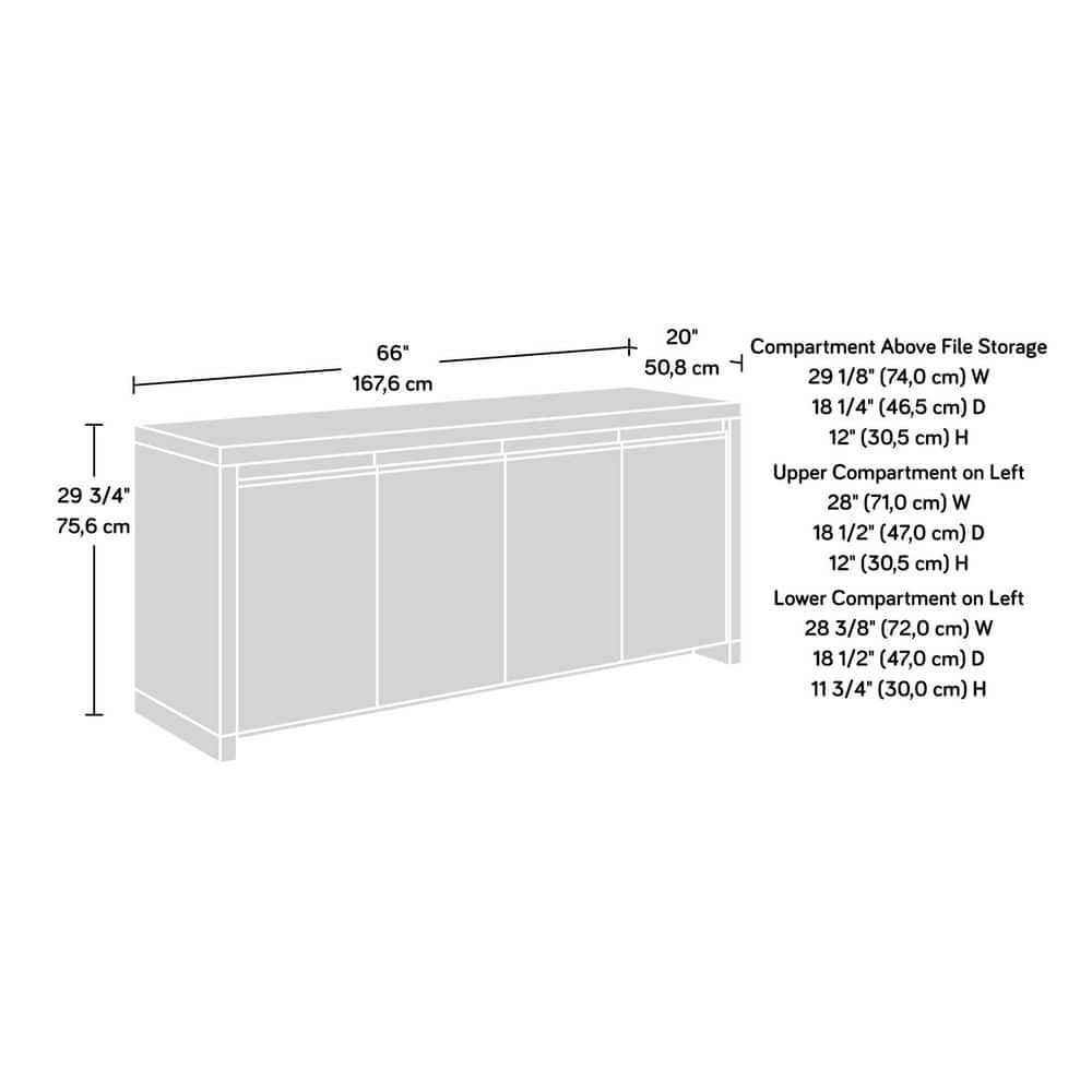 Mystic Oak Large Credenza with Adjustable Shelves