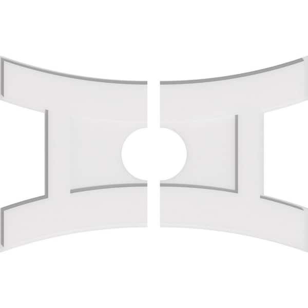 Ekena Millwork 28 in. W x 18-5/8 in. H x 5 in. ID x 1 in. P Haven Architectural Grade PVC Contemporary Ceiling Medallion (2-Piece)