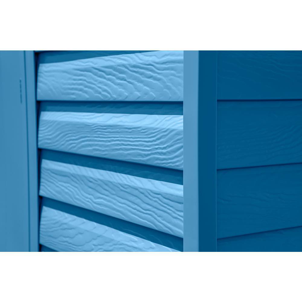 Blue Grey Galvanized Steel Peak Roof Storage Shed, 6x5