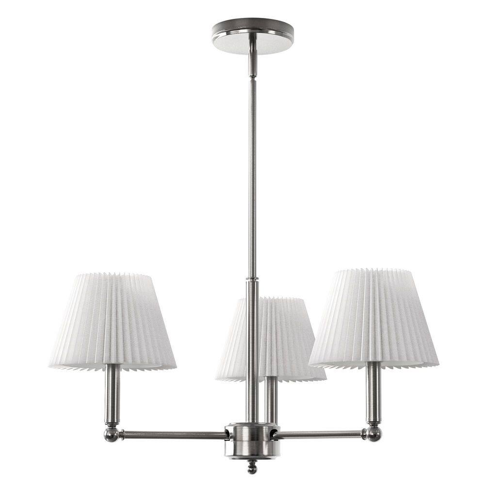3-Light 21 in. Nickel Modern Shaded Dimmable Chandeliers Dining Kitchen Ceiling Lights Foyer Bedroom Lighting price history on PriceWatchPro
