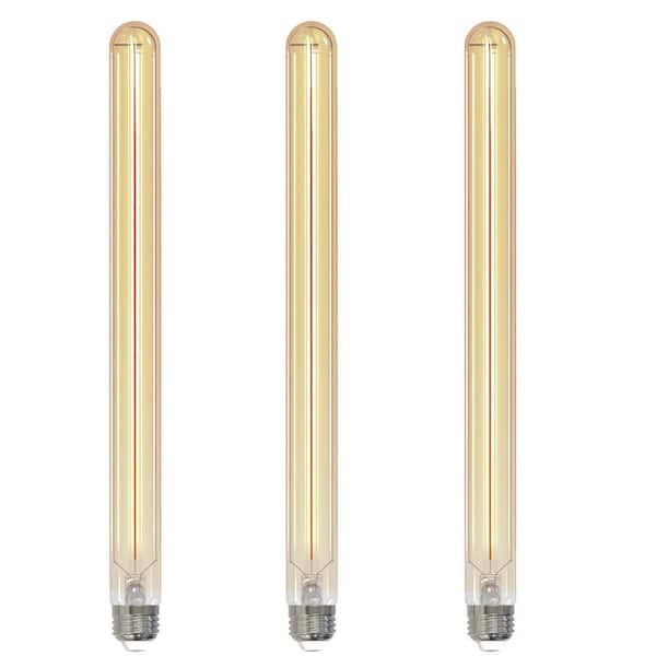 40-Watt Equivalent T9 15 in. Dimmable Antique E26 LED Light Bulb in 2100K Amber Light (3-Pack)