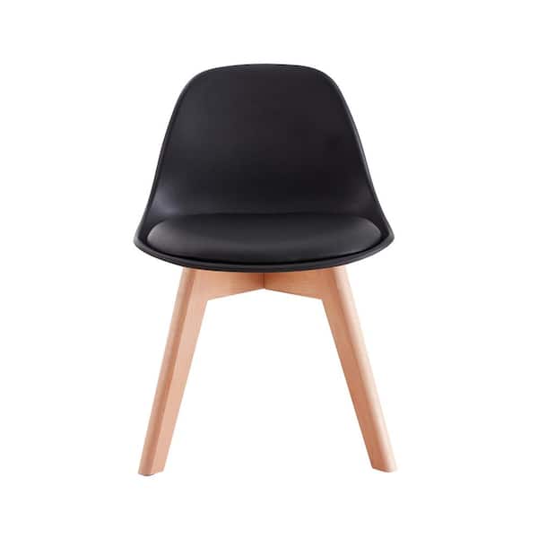Tatahance Black Kids Chairs with Wood Leg (Set of 2)