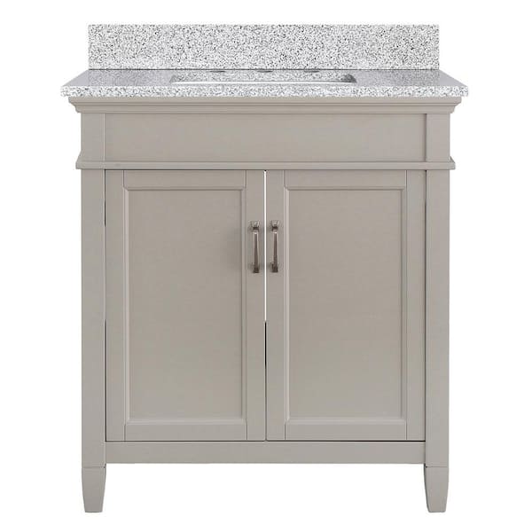 Home Decorators Collection Ashburn 31 in. Single Sink Gray Bath Vanity with Napoli Granite Top (Assembled)