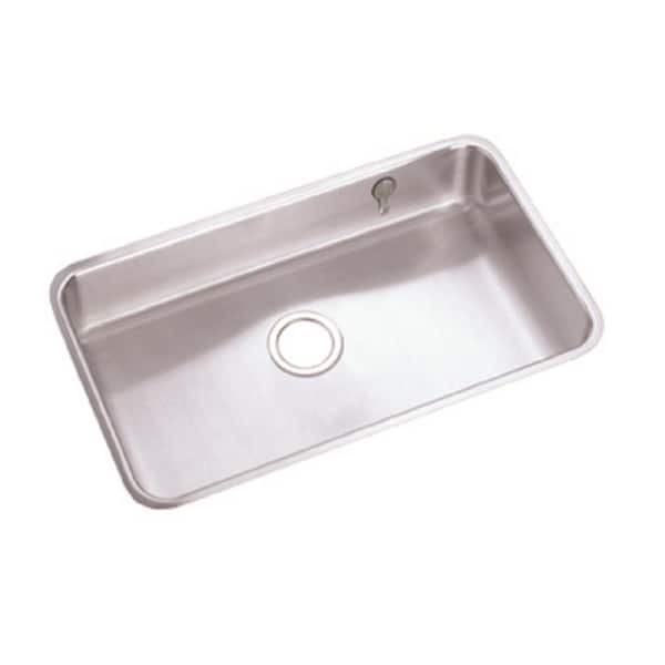 Elkay Lustertone Undermount Stainless Steel 31 in. Single Bowl Kitchen Sink with Accessories