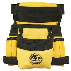 Yellow Canvas 10-Pocket Finisher Tool Pouch with Belt