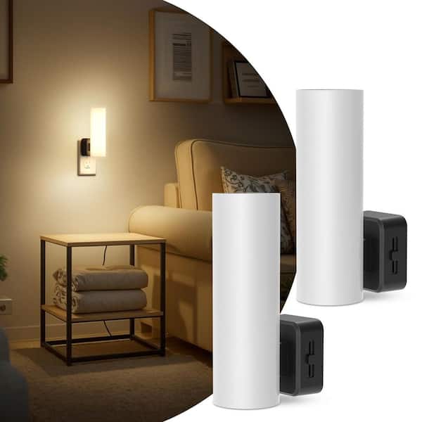4-Pack Modern Plug-In LED Night Lights-3000K Soft White, Dimmable 0-100LM with Dusk to Dawn Sensor