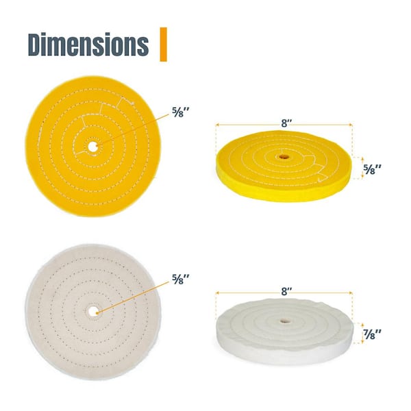 2 CRAFTSMAN 4" SEWN BUFFING WHEEL PAD MEDIUM 1/2 ARBOR BENCH GRINDER