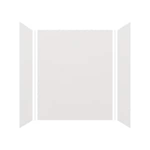 Expressions 32 in. x 60 in. x 72 in. 3-Piece Easy Up Adhesive Alcove Shower Wall Surround in Grey