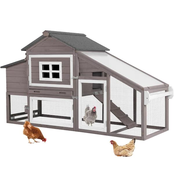 aivituvin Wooden Chicken Coop for 1/2 Hens With Wheels