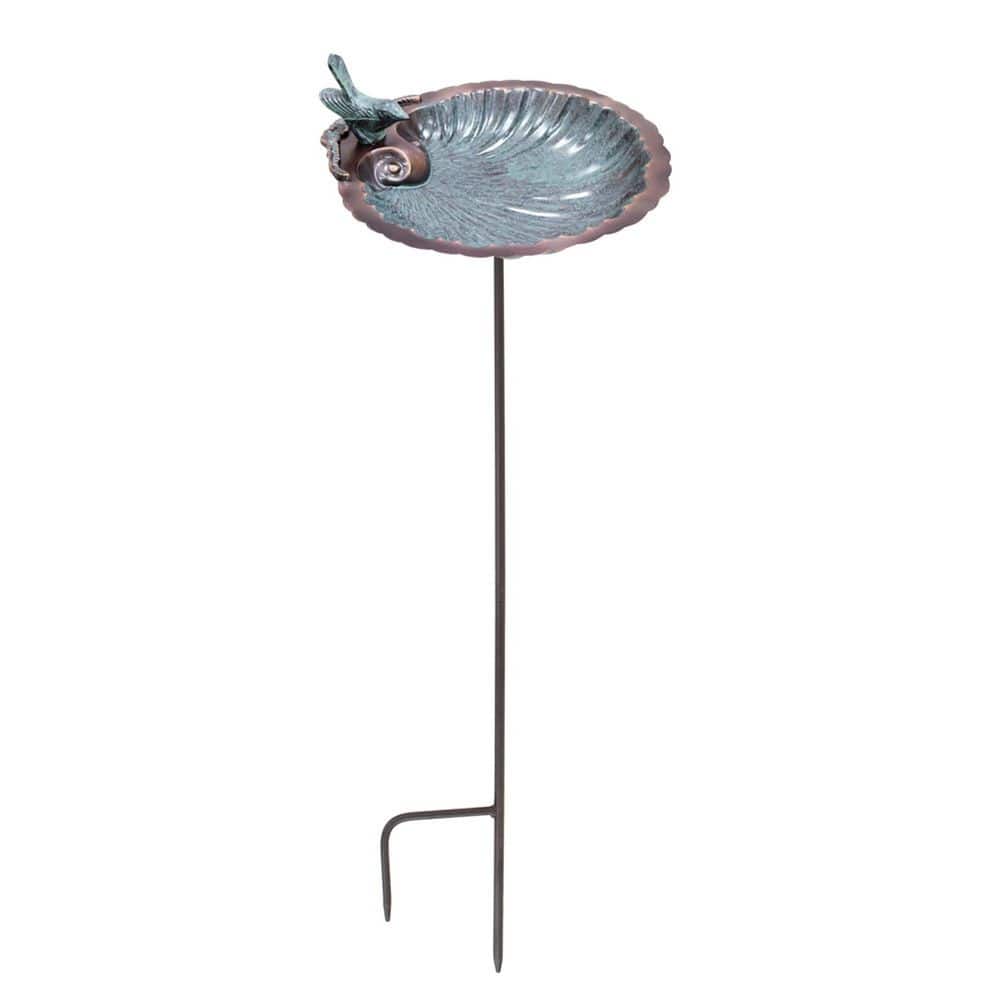 Scallop Shell Birdbath and Feeder w/Stake, 39.5 in. Tall, Antique Brass Plated price history on PriceWatchPro