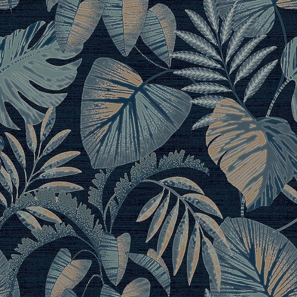 Graham & Brown NEXT Jungle Leaves Navy Removable Wallpaper