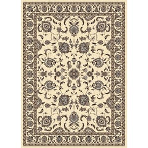 Alba Ivory 3 ft. x 5 ft. Traditional Oriental Floral Area Rug