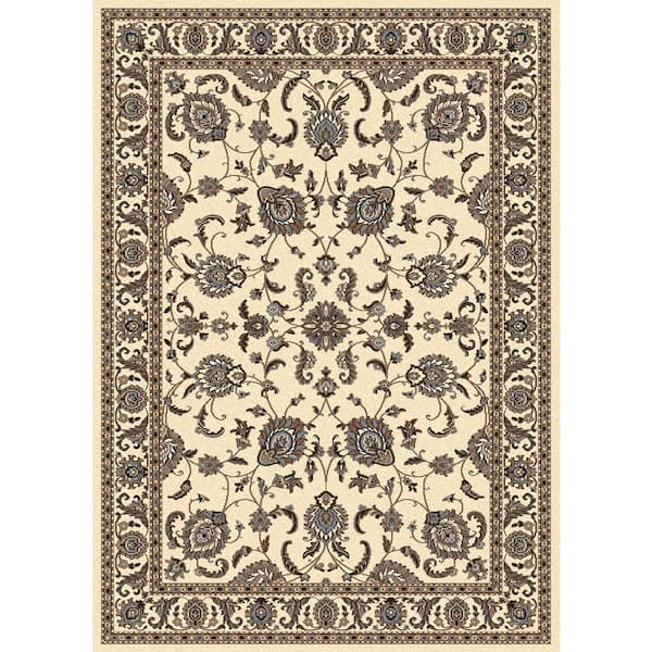 Unbranded Alba Ivory 3 ft. x 5 ft. Traditional Oriental Floral Area Rug