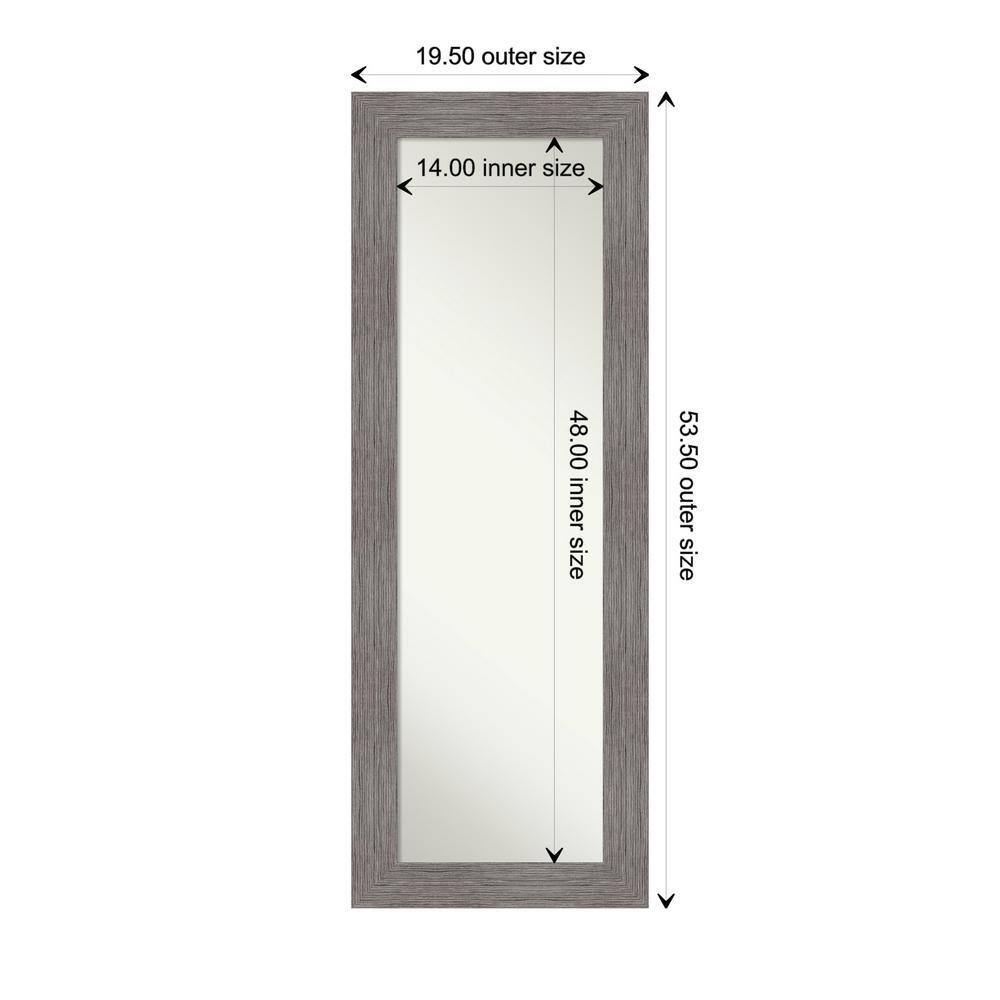 Silver Full Length Bathroom Mirror with Pinstripe Plank Frame