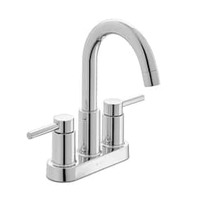 Dorind 4 in. Centerset Double-Handle High-Arc Bathroom Faucet in Polished Chrome