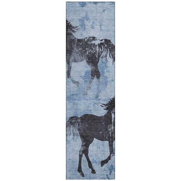Addison Rugs Chantille Machine Washable Indoor/Outdoor Abstract ACN1717 Denim 2 ft. 3 in. x 7 ft. 6 in. Area Rug
