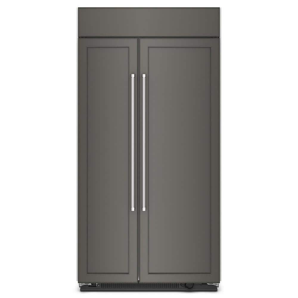 KitchenAid 42 in. 25.5 cu. ft. Countertop Depth Side-by-Side Refrigerator in Panel Ready with Under-Shelf Prep Zone