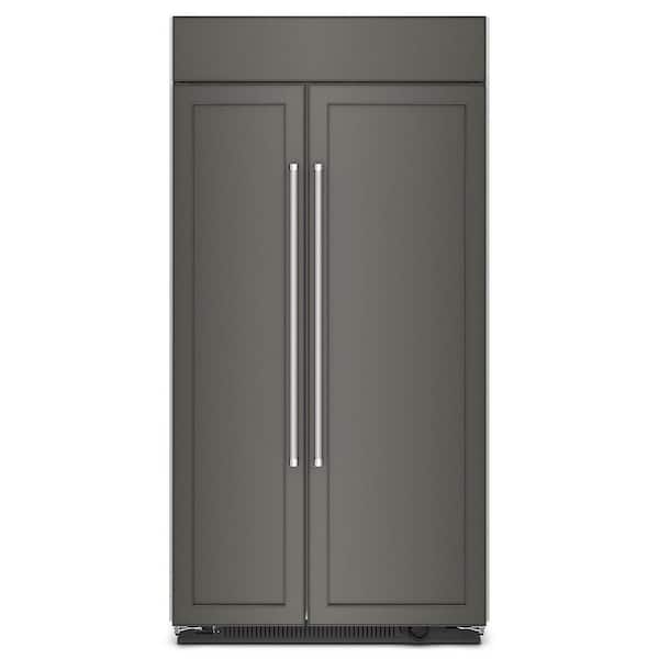 KitchenAid 42 in. 25.5 cu. ft. Countertop Depth Side-by-Side Refrigerator in Panel Ready with Under-Shelf Prep Zone