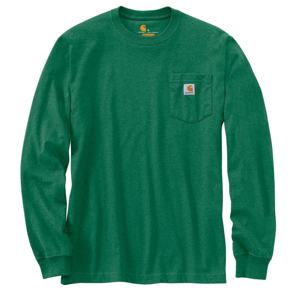  Carhartt Men's 104617 Force Relaxed Fit Midweight Long Sleeve  Pocket T - X-Large Tall - Basil Heather: Clothing, Shoes & Jewelry