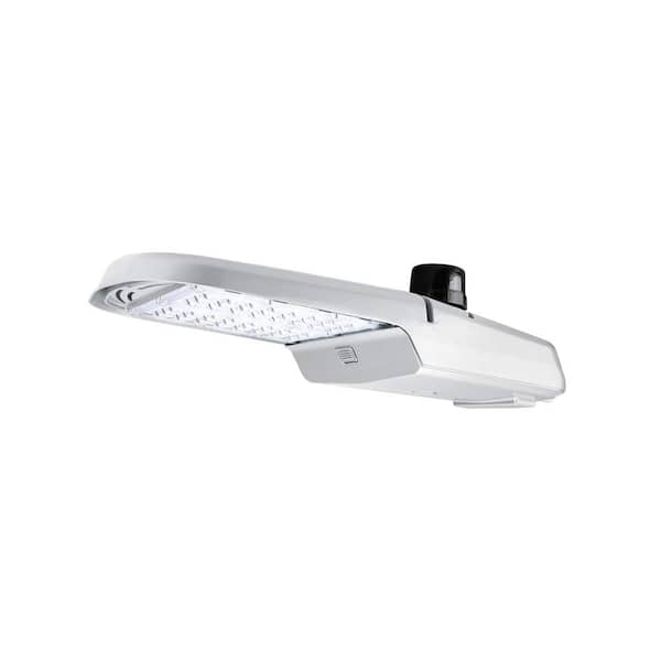 Viribright 400-Watt Equivalent Integrated LED Brushed Nickel Weather Resistant Roadway Area Light, 5000K