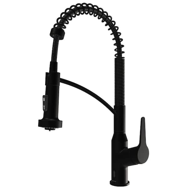 Scottsdale Single Hole Single Handle Pull-Down Sprayer Sensor Kitchen Faucet In Matte Black