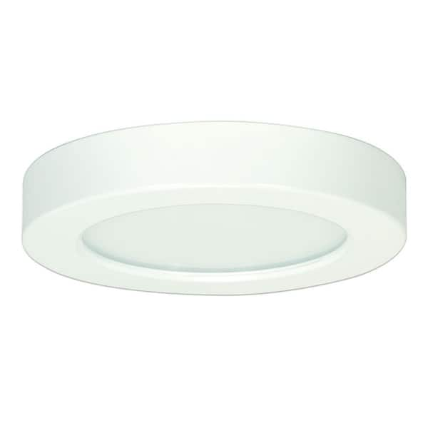 SATCO 5 in. 10.5-Watt White Integrated LED Flush Mount