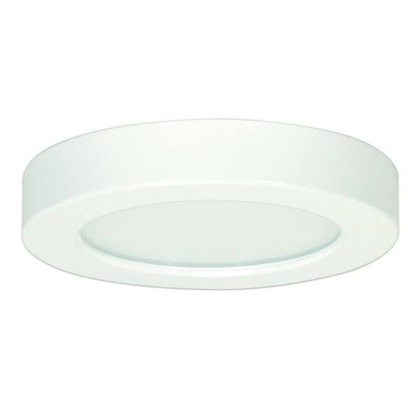SATCO 5 in. 10.5-Watt White Integrated LED Flush Mount