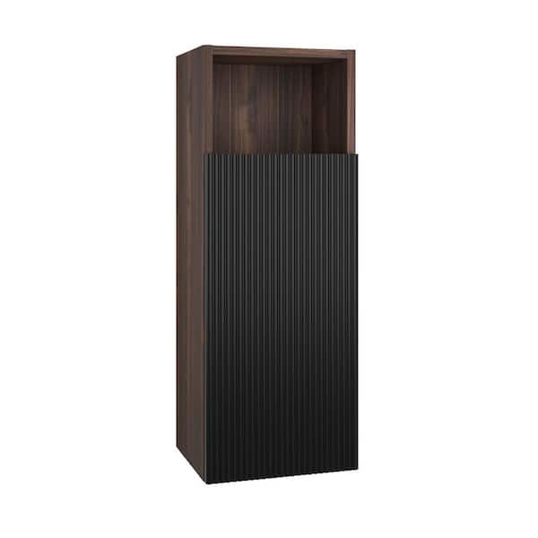 11.82 in. W x 11.82 in. D x 31.52 in. H Bathroom Storage Wall Cabinet in Black with Door