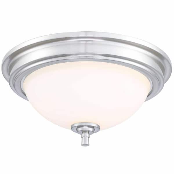Pia Ricco Dome 2-Light 13 in. Brushed Nickle Finish Ceiling Fixture Flush Mount