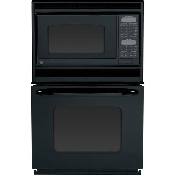 GE 27 in. Electric Wall Oven with Built-in Microwave in Black