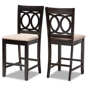 Lenoir 43 in. Sand Brown and Espresso Bar Stool (Set of 2)