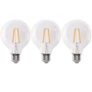 25-Watt Equivalent G25 Dimmable Filament CEC 90 CRI Clear Glass Globe E26 LED Light Bulb, Daylight 5000K (3-Pack)