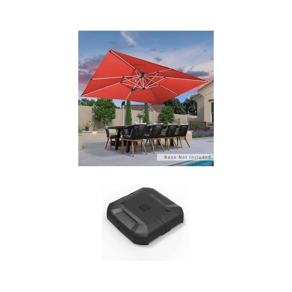 10 ft. x 13 ft. Aluminum Cantilever Patio Umbrella and 330 lbs. Weighted Base Combo