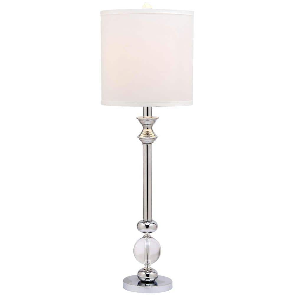 Erica 31" Clear Crystal and Chrome Candlestick Table Lamp Set