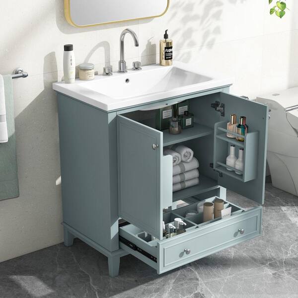 ●TINA Amazon.com: TIZAZO 56IN Bathroom Vanity with Sink - Modern