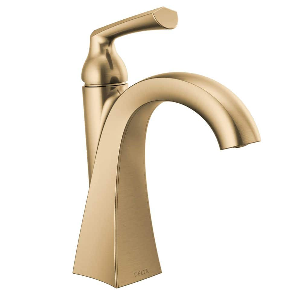 Delta Pierce SingleHandle Single Hole Bathroom Faucet in Champagne