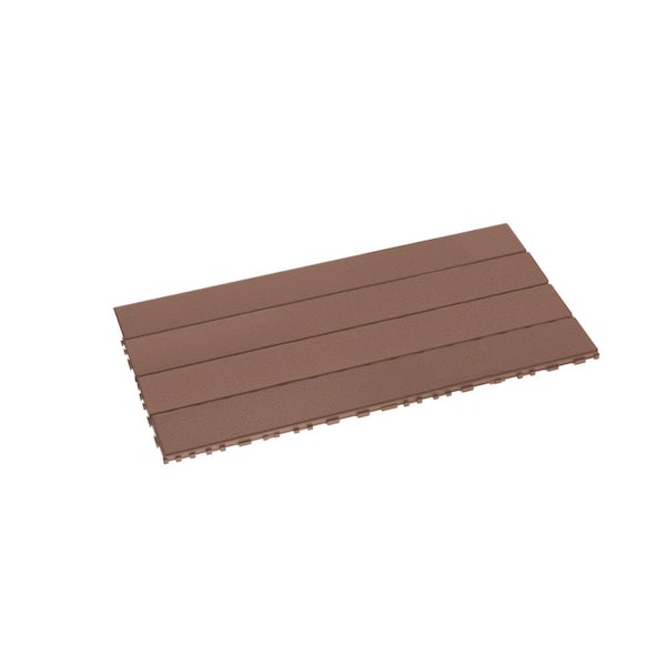 FIROMO 2FT.Plastic Brown color interlocking deck tiles, Outdoor Patio/Pool/Backyard/Porch All-Weather Floor(24-Pack)