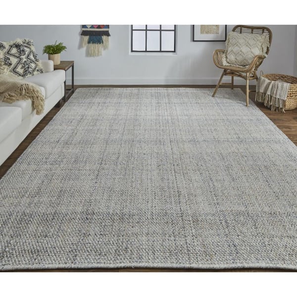 2 ft. x 8 ft. Gray, Ivory Solid Color Area Rug