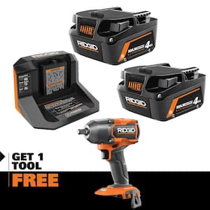 18V Starter Kit with (2) 4.0 Ah MAX Output Batteries and Charger with FREE Brushless Mid-Torque Impact Wrench